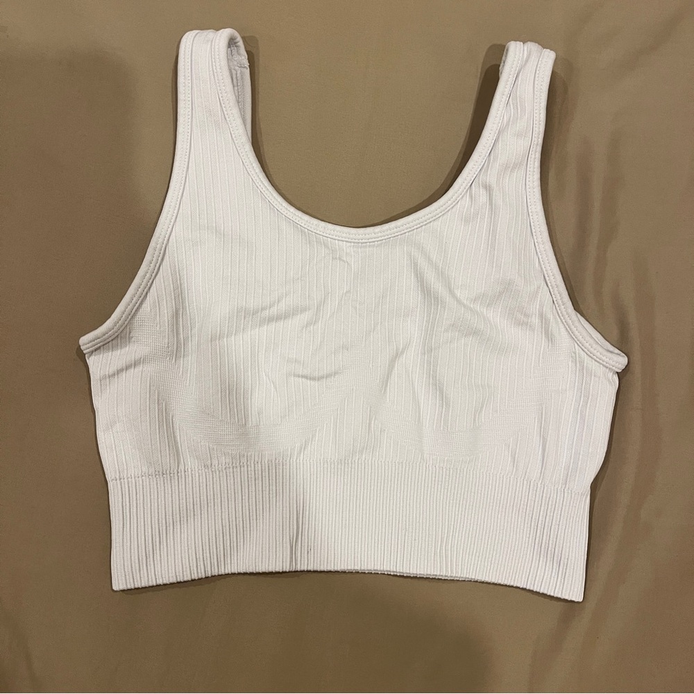 Velocity Ribbed White Top